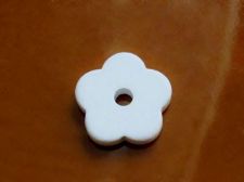 Picture of 1.9x1.9 cm, pendant, Greek ceramic daisy, chalk white, matte