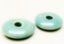 Picture of 2.6x2.6 cm, focal pendant, Greek ceramic donut, light turquoise green enamel