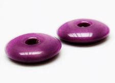 Afbeeldingen van 2.6x2.6 cm, focal hangertje, Griekse keramische donut, mauve paars email