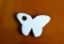 Picture of 3,5x2,35 cm, Greek ceramic butterfly pendant, chalk white, matte
