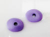 Image de 16x13 mm, perles disques cornflakes en céramique grecque, violet lilas, mat, 12 pièces