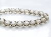 Picture of 4x4 mm, Czech faceted round beads, smoke grey, transparent, pre-strung