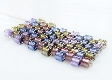 Picture of Cylinder beads, size 11/0, Delica, purple and bronze mixture, 7 grams