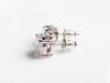 Picture of “Brilliant cut” modern stud earrings, sterling silver, round cubic zirconia, large, 8 mm