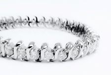 Picture of “Dashing Zirconia” wide tennis bracelet in sterling silver with round cubic zirconia