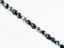 Afbeeldingen van 3x3 mm, Tsjechische ronde facetkralen, zwart, ondoorzichtig, blauwe gloed