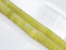 Picture of 3x6 mm, wheel-shaped, gemstone beads, lemon jade, natural