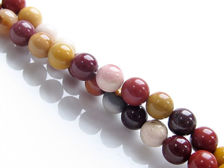 Picture of 6x6 mm, round, gemstone beads, Mookaite Windalia Radiolarite, natural, A-grade