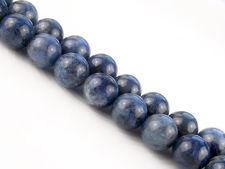 Picture of 10x10 mm, round, gemstone beads, Dumortierite, natural, A-grade