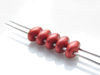 Picture of 5x2.5 mm, SuperDuo beads, Czech glass, 2 holes, metallic, lava red, matte