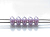 Picture of 5x2.5 mm, SuperDuo beads, Czech glass, 2 holes, opaque, alabaster white, translucent, opal purple luster