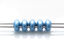 Image de 5x2.5 mm, perles SuperDuo, de verre tchèque, 2 trous, opaque, bleu océan, poudreux