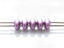 Afbeeldingen van 5x2.5 mm, SuperDuo kralen, Tsjechisch glas, 2 gaatjes, ondoorzichtig, gesatineerd metaalkleur, magenta of rood paars