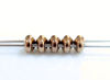 Image de 5x2.5 mm, perles SuperDuo, de verre tchèque, 2 trous, métallique, bronze doré