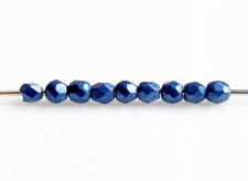 Picture of 2x2 mm, Czech beads, a soup of different round shapes, evening blue, opaque, saturated metallic