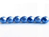 Image de 6x6 mm, perles à facettes tchèques rondes, bleu Provence, opaque, or suédé