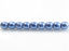 Picture of 3x3 mm, round, Czech druk beads, Provence blue, opaque, sueded gold