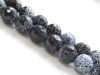 Picture of 10x10 mm, round, gemstone beads, crackle agate, black, faceted