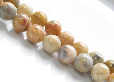 Picture of 10x10 mm, round, gemstone beads, crazy lace agate, natural