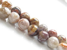 Image de 8x8 mm, perles rondes, pierres gemmes, agate de dentelle mexicaine, naturelle