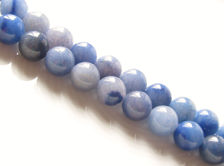 Picture of 8x8 mm, round, gemstone beads, aventurine, grey blue, natural