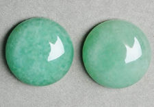 Afbeeldingen van 18x18 mm, ronde, edelsteen cabochons, aventurijn, groen, natuurlijk