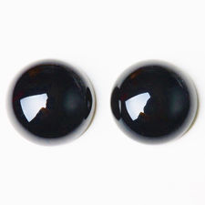 Afbeeldingen van 18x18 mm, ronde, edelsteen cabochons, onyx, zwart