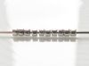 Picture of Czech cylinder seed beads, size 10, opaque, full silver mirror, 5 grams