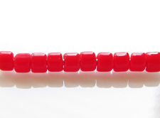 Picture of Czech cylinder seed beads, size 10, opaque, red