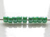 Picture of Czech seed beads, size 8, opaque, green, pearl shine