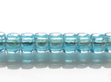 Picture of Czech seed beads, size 8, transparent, aquamarine blue, luster