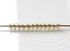 Picture of Japanese seed bead, round, size 11/0, Toho, gold-lined, daffodil yellow, rainbow