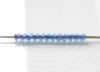 Picture of Japanese seed bead, round, size 11/0, Toho, opaque purple-lined, cobalt blue rainbow