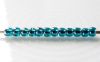 Picture of Japanese seed bead, round, size 11/0, Toho, transparent, zircon turquoise blue, luster