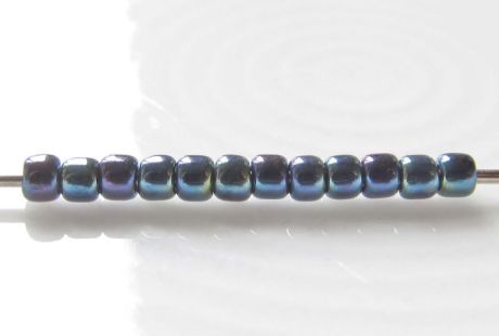 Image de Perles de rocailles japonaises, rondes, taille 11/0, Toho, métallique, bleu cosmos ou bleu iris