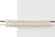 Picture of Cylinder beads, size 11/0, Treasure, opaque, white, luster, 5 grams